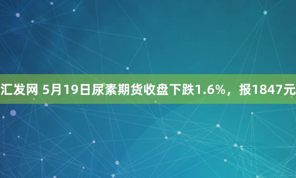 汇发网 5月19日尿素期货收盘下跌1.6%，报1847元